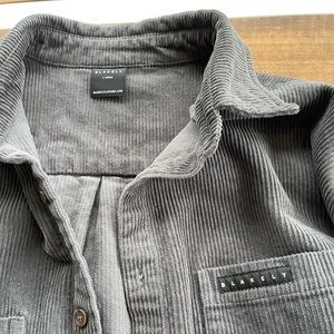 Men’s Large Corduroy grey button down shirt Blakely